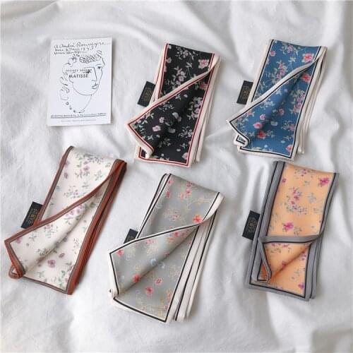 2019 Small silk Scarf Head Neck Scarf Foulard Femme Bandana Elegant Womens Hair Tie Band Wrap Hand kerchief