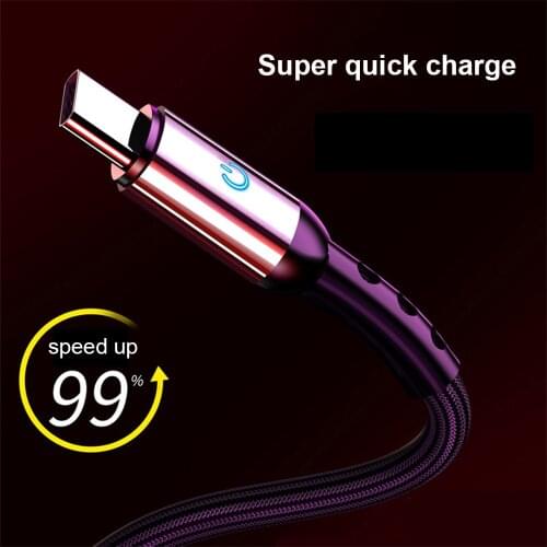 FLOVEME Lighted Data Cable for Huawei Android Apple Mobile Phone Fast Charging Line Smart Lighted USB Charging Cable