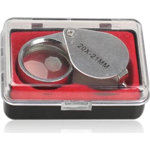 Portable 20 x 21mm Jewelry Magnifying Glass 20X Folding Magnifier Loupe for Jewelry Coins Stamps Antiques