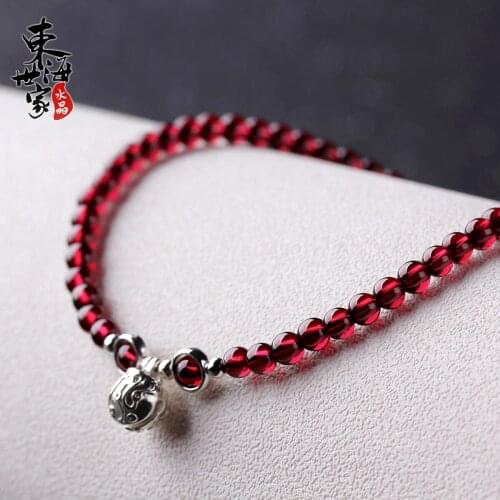 China sea family garnet anklets female 925 silver bells crystal anklets fashion accessories present for girlfriends