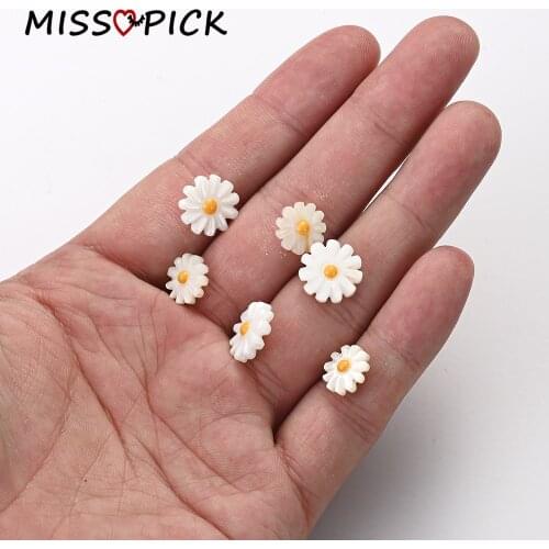8mm/10mm 10pcs Daisy Shape Shell Beads Simple Natural Shell Beads for DIY Jewelry Making Handmade Bracelet Necklace Accessories