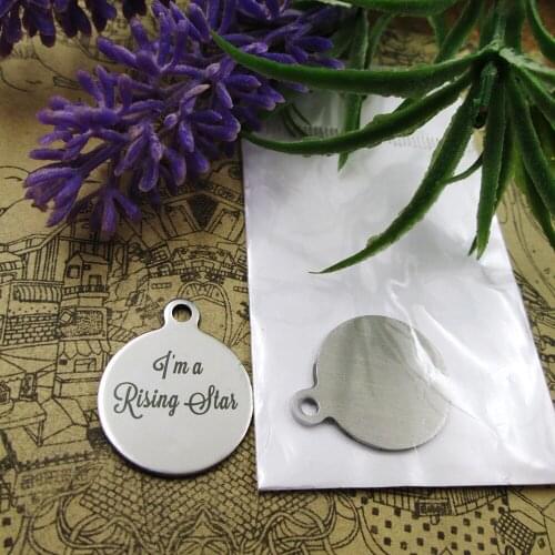 20pcs--"I'm a Rising Star"stainless steel charms 5 styles for choosing DIY Charms for necklace bracelets
