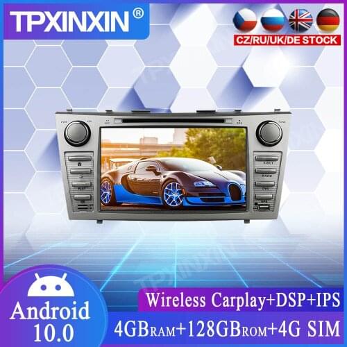 128G DSP Android 10.0 For Toyota Camry 2007-2011 Car Multimedia Player GPS Navigation Headunit Radio Audio Stereo Tape Recorder