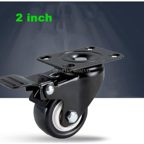 2 inch PU Casters/wheels With brake, Mute Furniture/Trolleys Wheel,Industrial Hardware, Export quality,High load-bearing