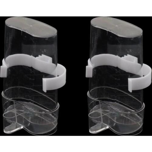 2 Pcs Bird Pet Drinker Feeder Food Waterer For Aviary Cage Budgie Lovebird