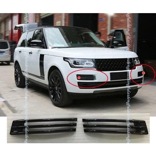 2pcs For Range Rover Vogue L405 2018-2020 Black & Silver Front Side Grille Bumper Air Vent Cover Car Styling Accessories