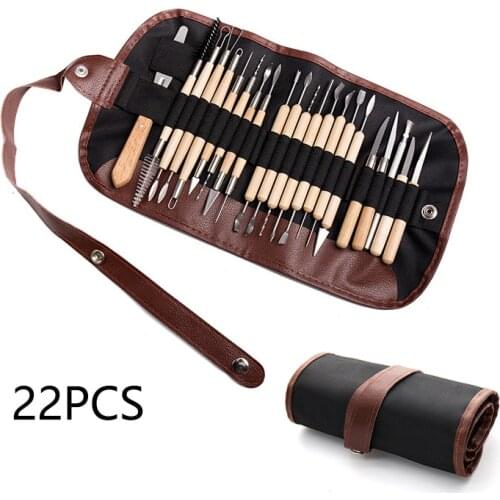 22 Pieces/set of Pottery Tools, Clay Sculpture, Soft Pottery Cutting Knife, Wooden Metal Carving Knife, Modeling Tool