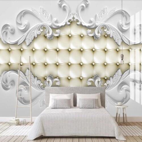Milofi custom 3D wallpaper mural three-dimensional high-grade white plaster pattern decorative mural wallpaper