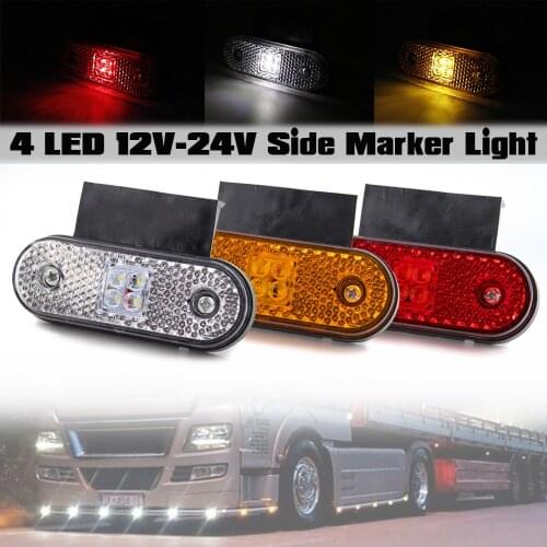 4/6/10Pcs 4 LED 12V 24V Side Marker Light Turn Signal Rear Tail Clearance Lamp Car Truck Tractor RV Trailer Lorry Pickup Bracket
