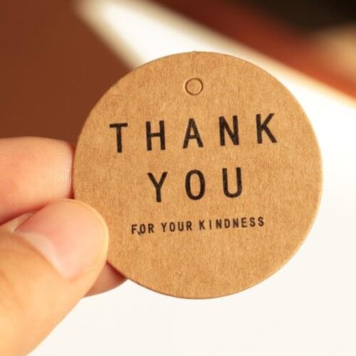500pcs Kraft Paper Thank You Tags Favor Party Gift Packing Hanging Tags Handmade Crafts Garment Lables Card Price Tag