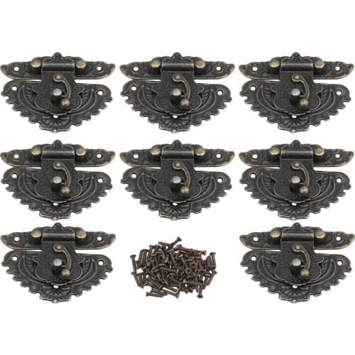 84 x 74mm A074 Bronze Zinc Alloy Antique Vintage Style Metal Toggle Latch Buckles for Box Suitcase Pack of 8