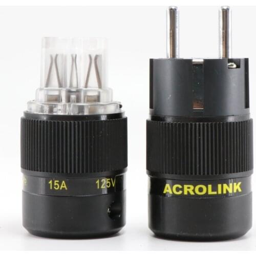 Pair Acrolink FP-03Eu CRYO Audio Power Plug connectors power Adapter,IEC Female plug,C15 Power plug