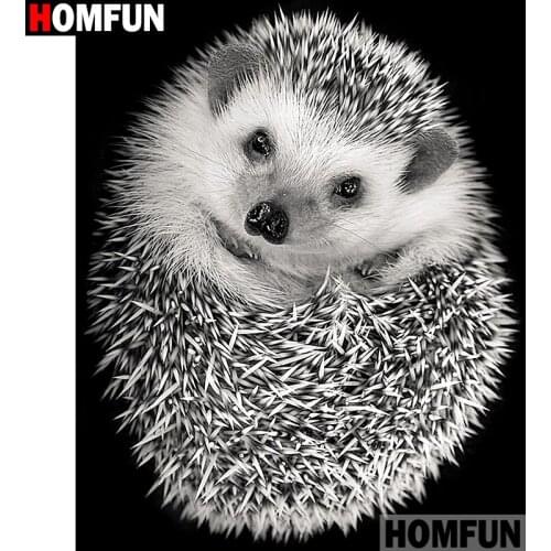 HOMFUN Diy Full Square Round Drill 5D Diamond Painting Cross Stitch Diamond Embroidery "Hedgehog" Home Decor Gift A01384