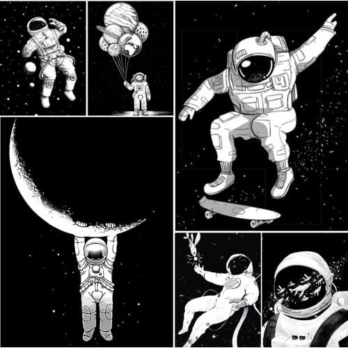 5D DIY Diamond Painting Full Drill Astronaut Art Picture Outer Space Rhinestones Mosaic Cross Stitch Kits Decor for Home Gift