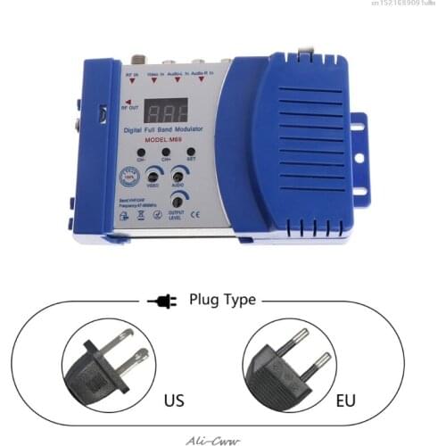 Auto RF Modulator Compact RF Modulator Audio Video TV Converter RHF UHF Signal Amplifier AC230V