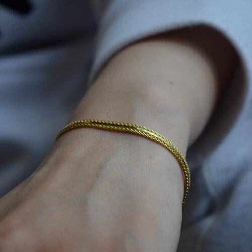 Balık Sırtı zincir Bileklik Gold