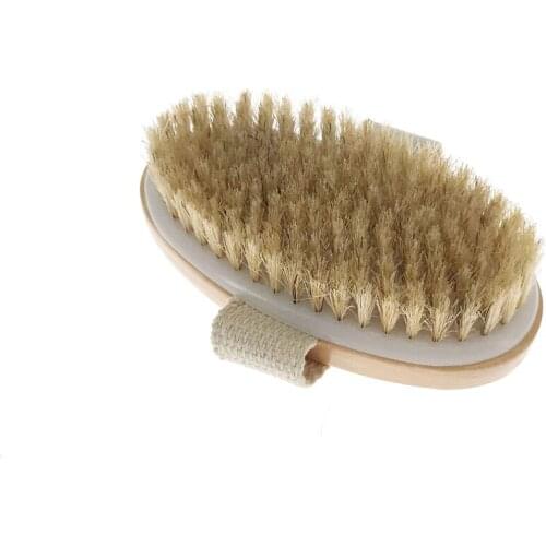 Wooden Massage Brush Soft Natural Bristle Shower Brushes Dry Skin Body Brush Exfoliating Massage Cellulite Treatment Relief Pain
