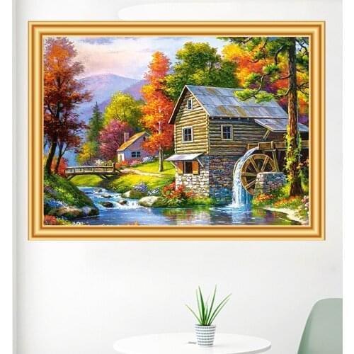 DIY 5D Diamond Painting Villa Cottage landscape Cross stitch Diamond Embroidery Mosaic Picture Rhinestone Home Decor Sale