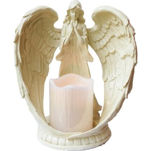 Angel Electronic Candle Holder Christian Church Decoration Prayer Decoration Angel Electronic Candle Holder