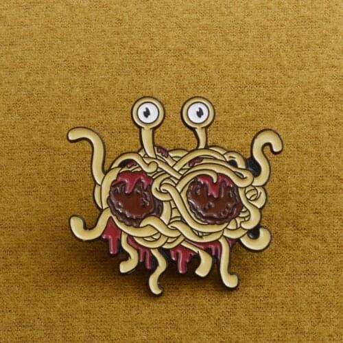 Spaghetti Enamel Pin Macaroni Products Ramen Funny Flair Brooch Denim Jeans Shirt Coat Lapel pin Metal badge