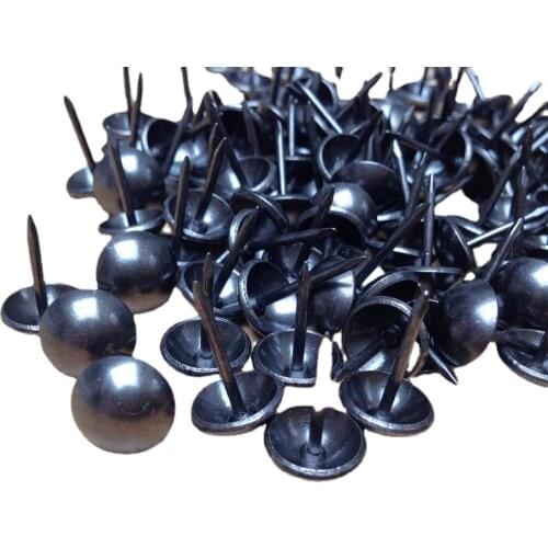 100Pcs Black Jewelry Boxes/Sofa/Drum Nails/Decorative Nails Black Thumbtack/Upholstery Nails/Pneumatic Pins Gun Air Nail