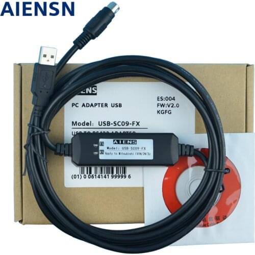 Compatible with Mitsubishi plc programming cable 1N/1S/2N data download communication connection computer cable USB-SC09-FX