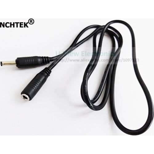 NCHTEK BLACK Color DC Power 3.5x1.35mm Male to 3.5*1.35mm Female Extension Connector Adapter Cable About 1M/Free Shipping/3PCS