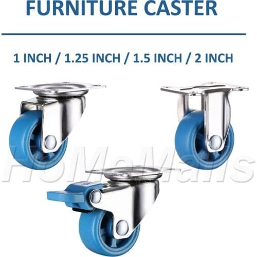 8pcs 360 Degree Swivel Casters Nylon Universal Wheels With Brake Silent Durable Fixed Caster For Table Bookshelve or Trolley
