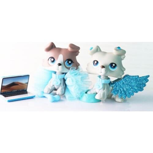 Pet Shop Collie Dog Puppy Toy Figure Collection With Accessories Lot Boys Girls Kids Gift Set (#67 #363)