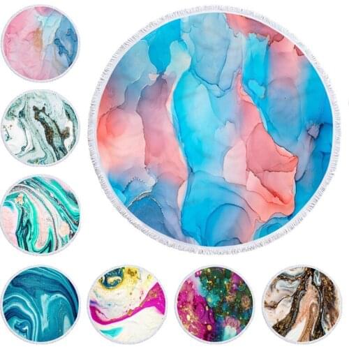 Quicksand Bohemian Round Beach Towel Geometric Tassel Tapestry Microfiber Yoga Mat Boho Toalla Blanket 150cm Shower Bath Towel
