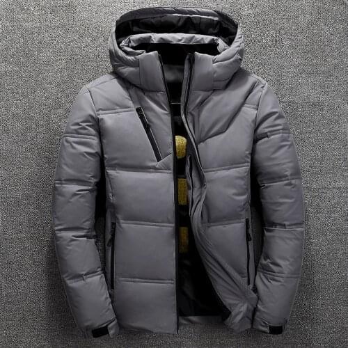 Winter new mens down jacket outdoor mens thick Detachable hat White duck down hooded coat male Solid color warm hiking jackets