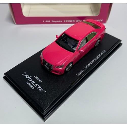 Diecast 1:64 SPEED GTTOYOTA CROWN ReBORN PINk Model Cars Alloy Roadster Vehicle Static Display Adult CollectionToys for Boys