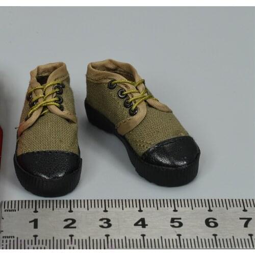 1/6th FLAGSET 73037 The Asia Volunteers Army Soldier Battle War Army Green Combat Shoe Boot Model For 12inch Doll Action Collect