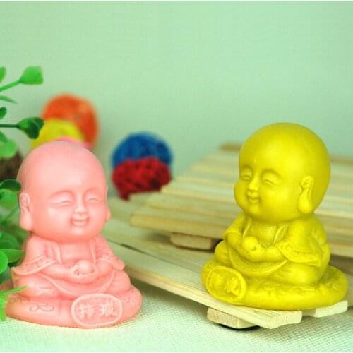 New Meditating Little Monk Silicone Candle Mold for DIY Aromatherapy Candle Plaster Ornaments Handicrafts Soap Mould Hand Tools