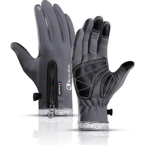 New Winter Waterproof Cycling Gloves Thermal Fleece Windproof Ful Finger Bicycle Glove for Men Road Bike Racing Anti slip Gloves