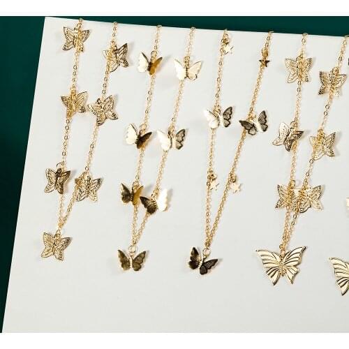 Bohemian Butterfly Choker necklace Women Gold Silver Color Acrylic Cutout Clavicle Necklaces for Women 2020 Fashion Jewelry New