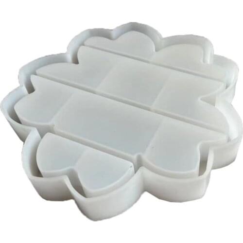 Flower Shaped Organizer Rack Resin Mold Storage Shelf Silicone Mould DIY Crafts Display Stand Tray Jewelry Box Mold