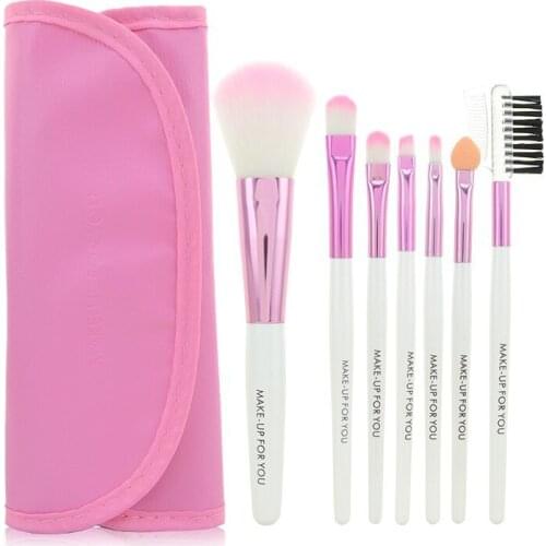 Professional 7 PCS Makeup Brushes Set Tools Make-up Toiletry Kit Wool Brand Make Up Brush Set Case Cosmetic Foundation Brush