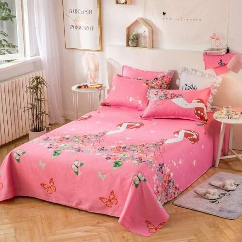 2020 New Bedding Sheet Home textile Printing Flat Sheets Bed Sheet Bedding Linen for King Queen Size