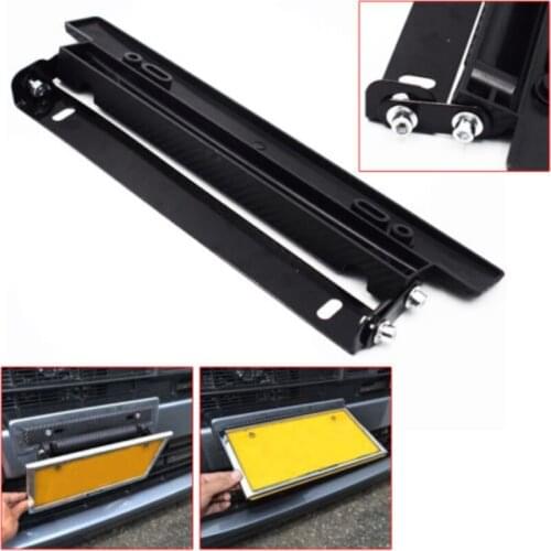 Race Carbon Fiber Look License Plate Frame Adjust Angle Mount Bracket Awesome