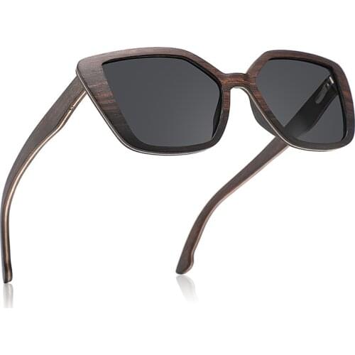 Ebony Wood Designer Sunglasses For Men Women 2021 Luxury Square Oversized Shades Steampunk Polarized Lens UV400