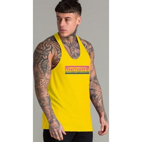 Gyms Workout Sport Vest Solid Cotton Muscle Undershirt Clothing Bodybuilding Tank Tops Men Fitness Sleeveless Shirt Singlets