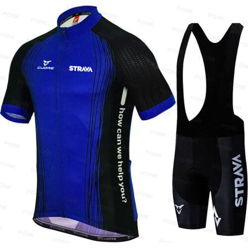 STRAVA Summer Cycling Clothes Mens Short-sleeved Breathable Quick-drying Clothes Mountain Bike Road Bike Cycling Riding Outfit