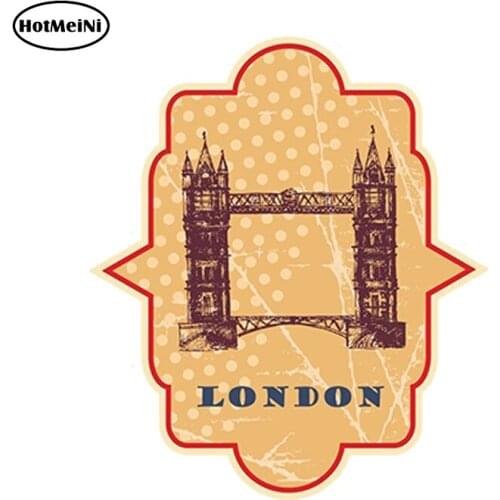 HotMeiNi Car Styling Car Sticker London Tower Luggage Travel Vinyl Sticker Laptop Travel Luggage Waterproof Accessories 13x10 cm