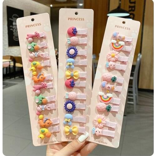 Baby Girls Cute Cartoon Hair Clips 10PCS/Set Lovely Sweet Hairpins Headband Barrettes Fashion Hair Accessories