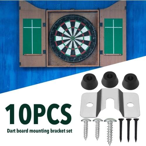 10 Pieces Dartboard Mounting Bracket Kit Wall Hanging Portable Dart Board Set With 3 Pads For Cabinet Wall Installation Tool