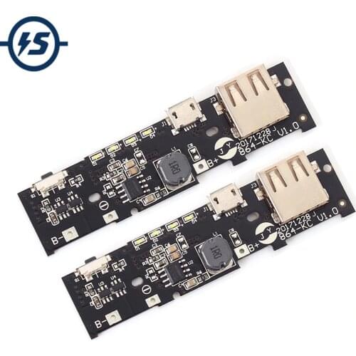 2pcs/lot 5V 2.1A Power Bank Charger Module Charging Circuit Board PCB Step Up Boost Power Module DIY 8650 Battery For Xiaomi