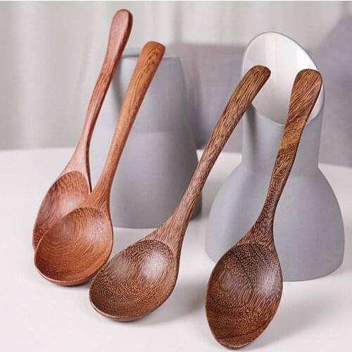 2021 Rice Spoon Durable Multipurpose Eco-friendly Durable Wood Portable Kitchen Soup Spoon Ice Cream Desserts Spoon Wholesale