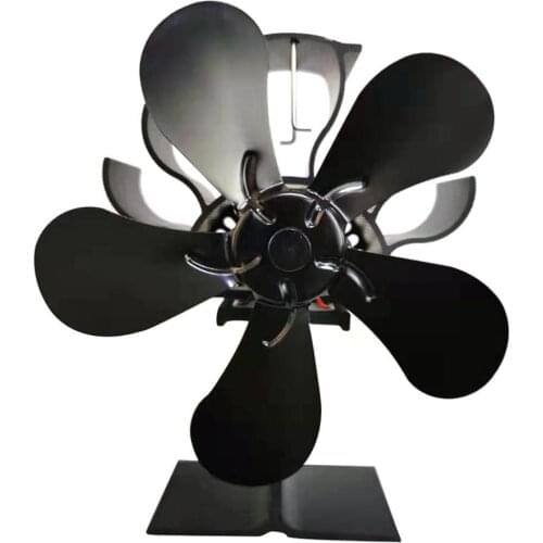 5 Blades Thermal Power Fireplace Fan Heat Powered Wood Stove Fan For Wood/Log Burner Heat Distribution Part Accessory