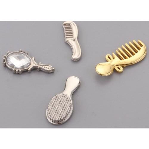 5 Pieces Fashion Hair Dryer Brush Mirror Preschoolers Play Fun Toys 1/12 Dollhouse Items Bathroom Supply